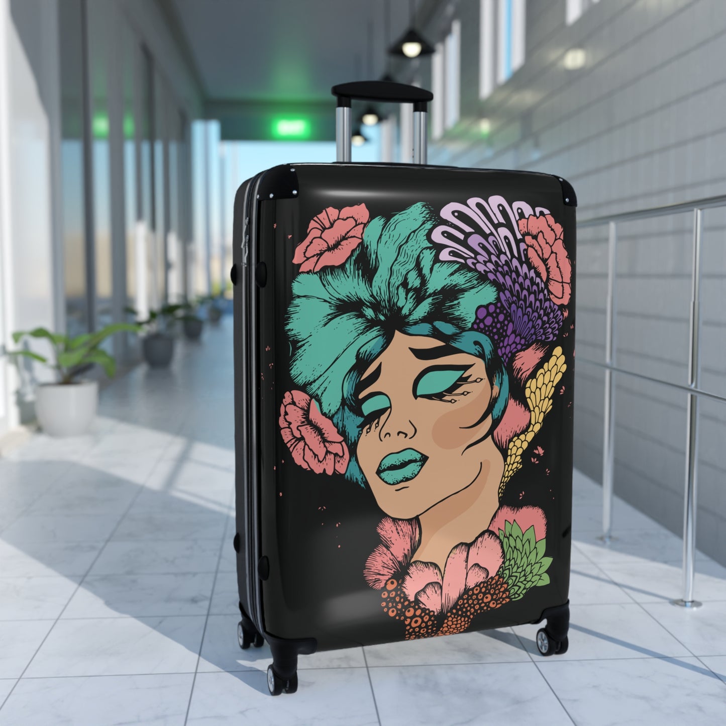 Floral woman Hard shell Luggage