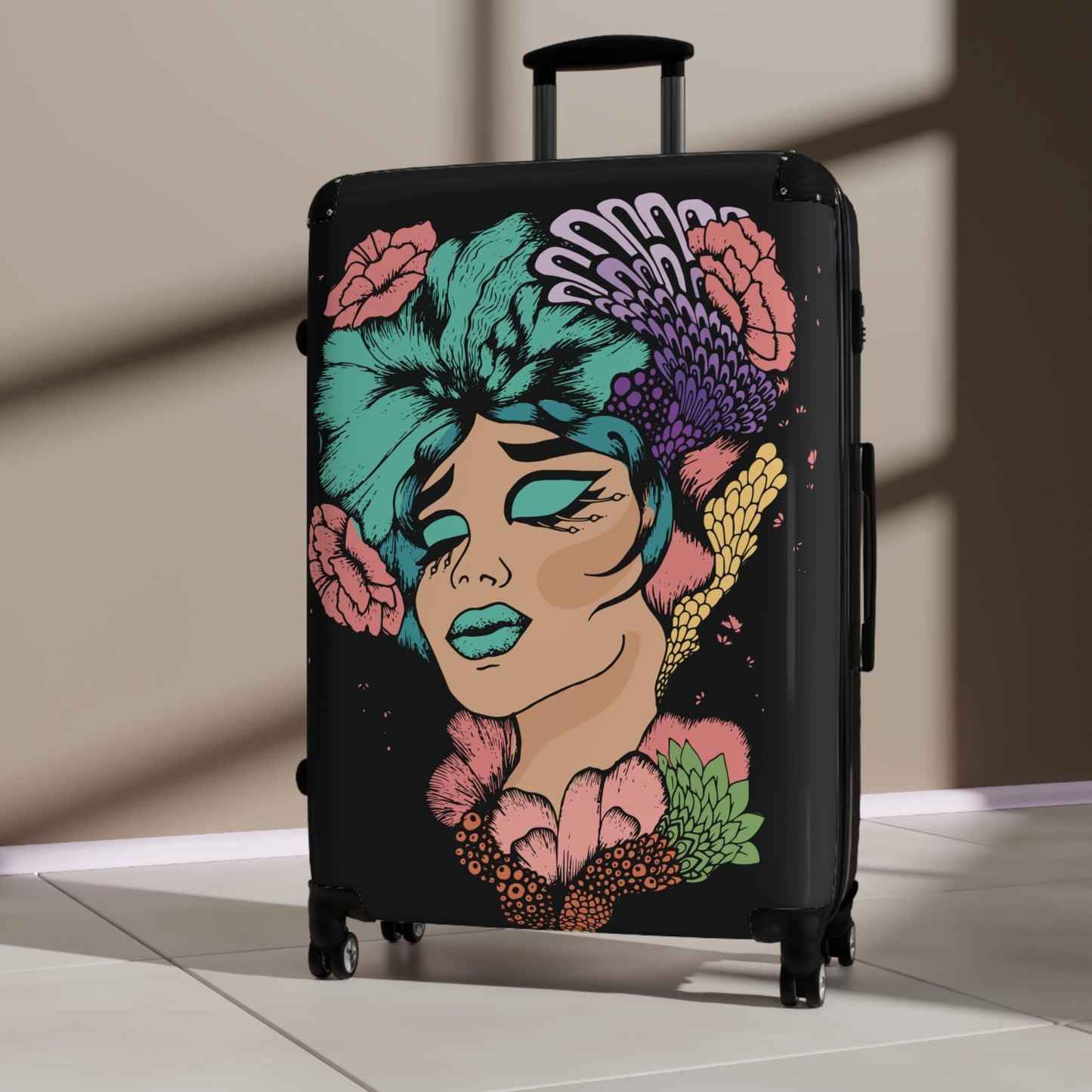 Floral woman Hard shell Luggage